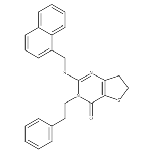 2-((naphthalen-1-ylmethyl)thio)-3-phenethyl-6,7-dihydrothieno[3,2-d]pyrimidin-4(3H)-one结构式