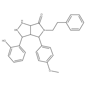 3-(2-Hydroxyphenyl)-4-(4-methoxyphenyl)-5-(2-phenylethyl)-1,2,3,3a,4,6a-hexahydropyrrolo[3,4-c]pyrazol-6-one结构式
