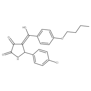 (4E)-4-[(4-butoxyphenyl)-hydroxymethylidene]-5-(4-chlorophenyl)pyrrolidine-2,3-dione结构式