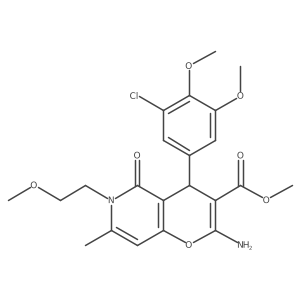methyl 2-amino-4-(3-chloro-4,5-dimethoxyphenyl)-6-(2-methoxyethyl)-7-methyl-5-oxo-4H,5H,6H-pyrano[3,2-c]pyridine-3-carboxylate Structure