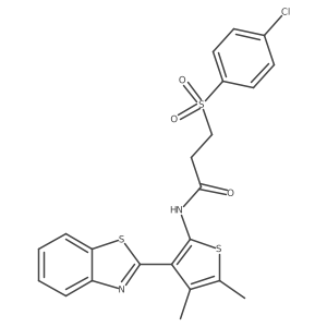 N-(3-(benzo[d]thiazol-2-yl)-4,5-dimethylthiophen-2-yl)-3-((4-chlorophenyl)sulfonyl)propanamide结构式