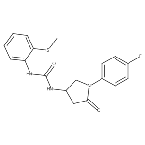1-(1-(4-Fluorophenyl)-5-oxopyrrolidin-3-yl)-3-(2-(methylthio)phenyl)urea Structure