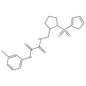 N1-(3-fluorophenyl)-N2-((1-(thiophen-2-ylsulfonyl)pyrrolidin-2-yl)methyl)oxalamide Structure