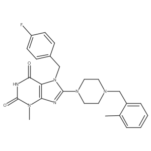7-(4-fluorobenzyl)-3-methyl-8-(4-(2-methylbenzyl)piperazin-1-yl)-1H-purine-2,6(3H,7H)-dione Structure