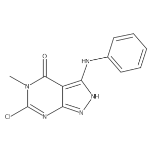 6-Chloro-5-methyl-3-(phenylamino)-1H-pyrazolo[3,4-d]pyrimidin-4(5H)-one Structure
