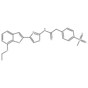 N-(4-(7-ethoxybenzofuran-2-yl)thiazol-2-yl)-2-(4-(methylsulfonyl)phenyl)acetamide结构式