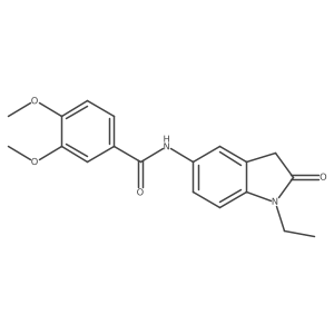 N-(1-ethyl-2-oxoindolin-5-yl)-3,4-dimethoxybenzamide结构式