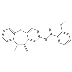 2-methoxy-N-(10-methyl-11-oxo-10,11-dihydrodibenzo[b,f][1,4]oxazepin-2-yl)benzamide结构式