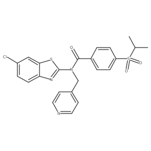 N-(6-chlorobenzo[d]thiazol-2-yl)-4-(isopropylsulfonyl)-N-(pyridin-4-ylmethyl)benzamide结构式