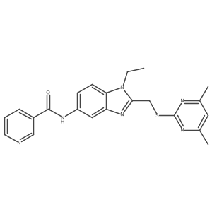 N-(2-{[(4,6-dimethyl-2-pyrimidinyl)sulfanyl]methyl}-1-ethyl-1H-benzimidazol-5-yl)nicotinamide Structure