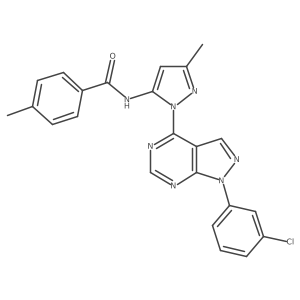 N-(1-(1-(3-chlorophenyl)-1H-pyrazolo[3,4-d]pyrimidin-4-yl)-3-methyl-1H-pyrazol-5-yl)-4-methylbenzamide Structure