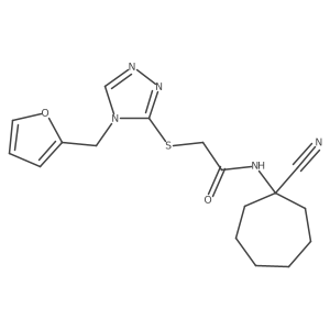 N-(1-cyanocycloheptyl)-2-({4-[(furan-2-yl)methyl]-4H-1,2,4-triazol-3-yl}sulfanyl)acetamide Structure