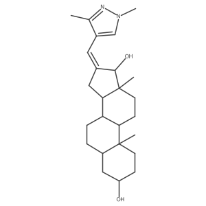 (3S,8R,9S,10S,13S,14S,16E,17S)-16-[(1,3-dimethylpyrazol-4-yl)methylidene]-10,13-dimethyl-1,2,3,4,5,6,7,8,9,11,12,14,15,17-tetradecahydrocyclopenta[a]phenanthrene-3,17-diol Structure
