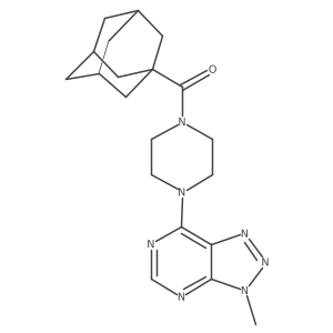 (3r,5r,7r)-adamantan-1-yl(4-(3-methyl-3H-[1,2,3]triazolo[4,5-d]pyrimidin-7-yl)piperazin-1-yl)methanone结构式
