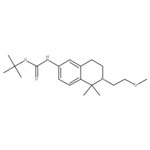 1,1-Dimethylethyl N-[1,2,3,4-tetrahydro-2-(2-methoxyethyl)-1,1-dimethyl-6-isoquinolinyl]carbamate结构式