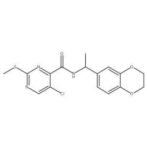 5-chloro-N-[1-(2,3-dihydro-1,4-benzodioxin-6-yl)ethyl]-2-(methylsulfanyl)pyrimidine-4-carboxamide Structure