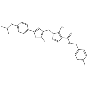 5-amino-N-(4-chlorobenzyl)-1-((2-(4-isopropoxyphenyl)-5-methyloxazol-4-yl)methyl)-1H-1,2,3-triazole-4-carboxamide Structure