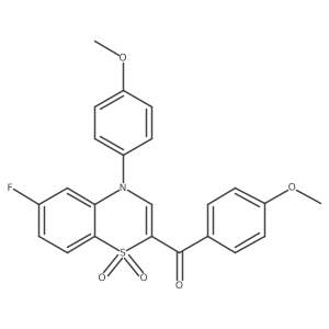 [6-fluoro-4-(4-methoxyphenyl)-1,1-dioxido-4H-1,4-benzothiazin-2-yl](4-methoxyphenyl)methanone Structure