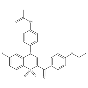 N-{4-[2-(4-ethoxybenzoyl)-6-fluoro-1,1-dioxido-4H-1,4-benzothiazin-4-yl]phenyl}acetamide Structure