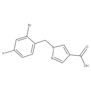 1-[(2-Bromo-4-fluorophenyl)methyl]-1H-pyrazole-4-carboxylic acid Structure