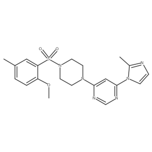 4-(4-((2-methoxy-5-methylphenyl)sulfonyl)piperazin-1-yl)-6-(2-methyl-1H-imidazol-1-yl)pyrimidine Structure