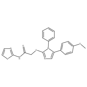 2-((5-(4-methoxyphenyl)-1-phenyl-1H-imidazol-2-yl)thio)-N-(thiazol-2-yl)acetamide Structure