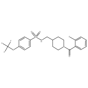 N-((1-(2-fluorobenzoyl)piperidin-4-yl)methyl)-4-(trifluoromethoxy)benzenesulfonamide结构式
