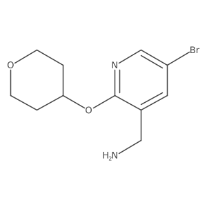 3-Pyridinemethanamine, 5-bromo-2-[(tetrahydro-2H-pyran-4-yl)oxy]-结构式