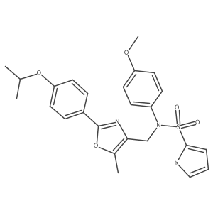 N-((2-(4-isopropoxyphenyl)-5-methyloxazol-4-yl)methyl)-N-(4-methoxyphenyl)thiophene-2-sulfonamide结构式