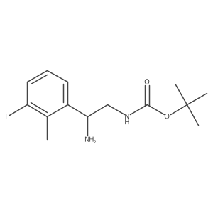 tert-butyl N-[2-amino-2-(3-fluoro-2-methylphenyl)ethyl]carbamate结构式