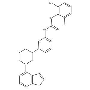 Urea, N-(2,6-dichlorophenyl)-N'-[3-[1-(7H-pyrrolo[2,3-d]pyrimidin-4-yl)-3-piperidinyl]phenyl]-结构式