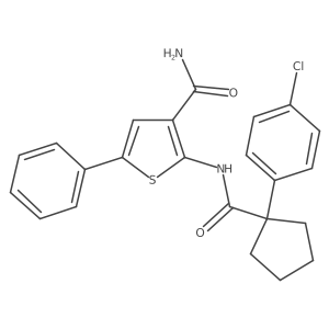 2-(1-(4-Chlorophenyl)cyclopentanecarboxamido)-5-phenylthiophene-3-carboxamide Structure