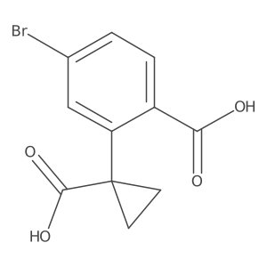 4-Bromo-2-(1-carboxycyclopropyl)benzoic acid结构式