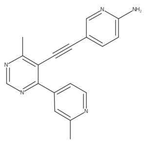 5-[2-[4-Methyl-6-(2-methyl-4-pyridinyl)-5-pyrimidinyl]ethynyl]-2-pyridinamine结构式