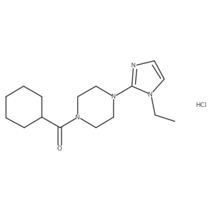 cyclohexyl(4-(1-ethyl-1H-imidazol-2-yl)piperazin-1-yl)methanone hydrochloride结构式