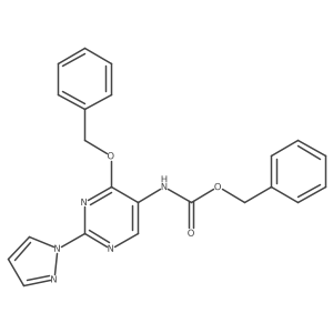 Benzyl 4-(benzyloxy)-2-(1H-pyrazol-1-yl)pyrimidin-5-ylcarbamate结构式