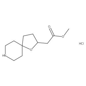 Methyl 2-(1-oxa-8-azaspiro[4.5]decan-2-yl)acetate hydrochloride结构式
