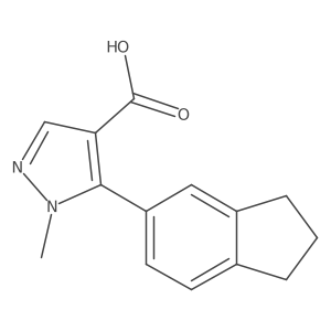 5-(2,3-dihydro-1H-inden-5-yl)-1-methyl-1H-pyrazole-4-carboxylic acid结构式