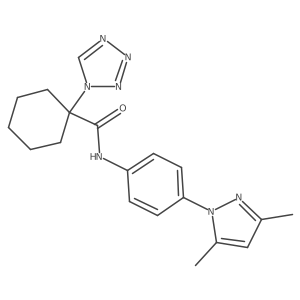 N-[4-(3,5-dimethyl-1H-pyrazol-1-yl)phenyl]-1-(1H-tetrazol-1-yl)cyclohexanecarboxamide Structure