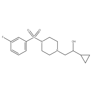 1-Cyclopropyl-2-(4-((3-fluorophenyl)sulfonyl)piperazin-1-yl)ethanol Structure