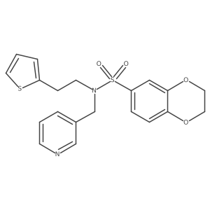 N-(pyridin-3-ylmethyl)-N-(2-(thiophen-2-yl)ethyl)-2,3-dihydrobenzo[b][1,4]dioxine-6-sulfonamide Structure