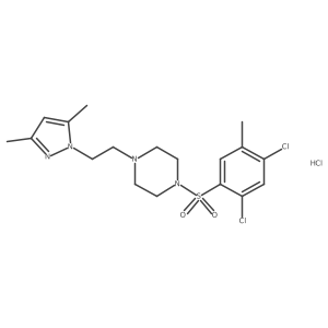 1-((2,4-dichloro-5-methylphenyl)sulfonyl)-4-(2-(3,5-dimethyl-1H-pyrazol-1-yl)ethyl)piperazine hydrochloride结构式