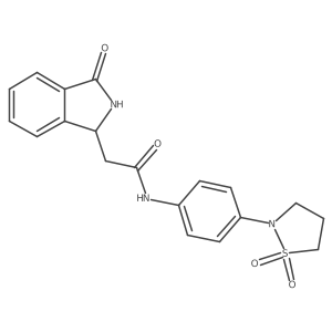 N-[4-(1,1-dioxido-1,2-thiazolidin-2-yl)phenyl]-2-(3-oxo-2,3-dihydro-1H-isoindol-1-yl)acetamide结构式