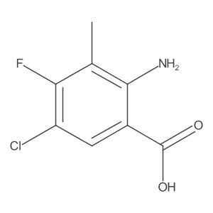 2-Amino-5-chloro-4-fluoro-3-methylbenzoic acid结构式