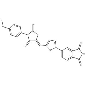 1H-Isoindole-1,3(2H)-dione, 5-[5-[[2-iMino-3-(4-Methoxyphenyl)-4-oxo-5-thiazolidinylidene]Methyl]-2-thienyl]-结构式