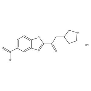5-Nitro-2-((pyrrolidin-3-ylmethyl)sulfinyl)benzo[d]thiazole hydrochloride结构式