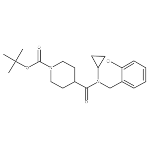tert-Butyl 4-((2-chlorobenzyl)(cyclopropyl)carbamoyl)piperidine-1-carboxylate结构式