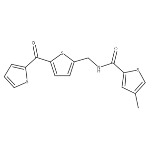 4-methyl-N-((5-(thiophene-2-carbonyl)thiophen-2-yl)methyl)thiophene-2-carboxamide结构式