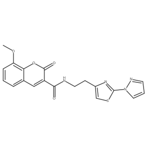 N-(2-(2-(1H-pyrazol-1-yl)thiazol-4-yl)ethyl)-8-methoxy-2-oxo-2H-chromene-3-carboxamide Structure