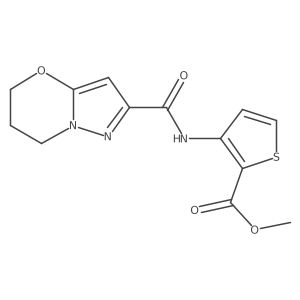 methyl 3-(6,7-dihydro-5H-pyrazolo[5,1-b][1,3]oxazine-2-carboxamido)thiophene-2-carboxylate结构式
